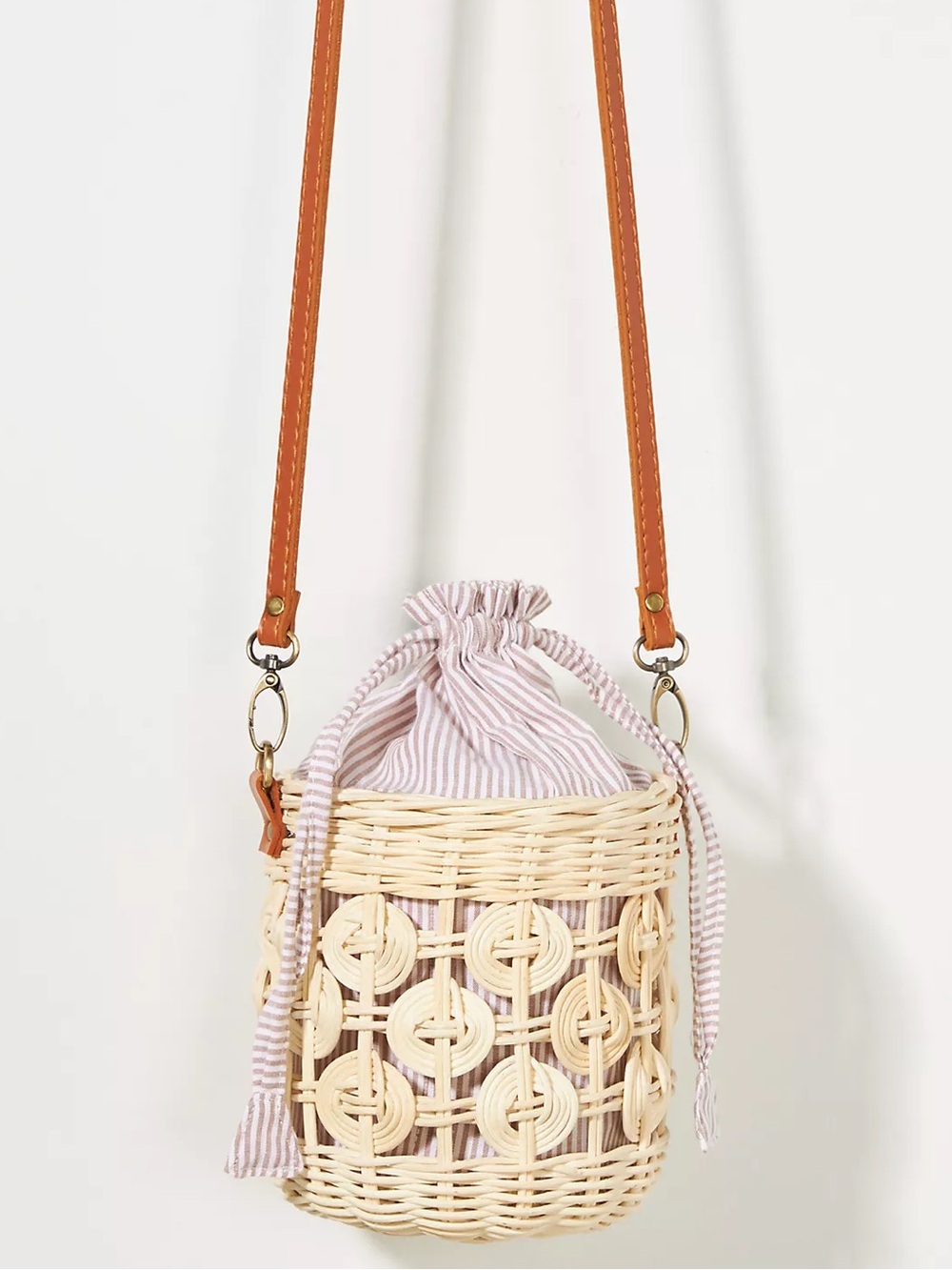 Anthropologie Raffia Bucket Bag